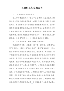 县组织工作交流发言