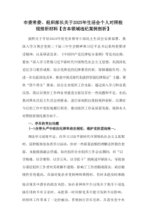 市委常委、组织部长关于2025年生活会个人对照检视剖析材料【含本领域违纪案例剖析】