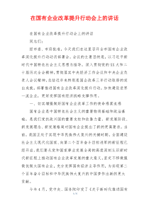 在国有企业改革提升行动会上的讲话