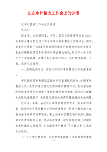 在在审计整改工作会上的讲话