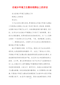 在城乡环境卫生整治视频会上的讲话