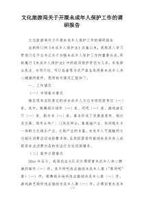 文化旅游局关于开展未成年人保护工作的调研报告