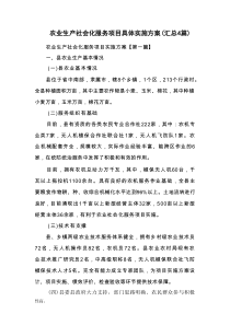 农业生产社会化服务项目具体实施方案（汇总4篇）