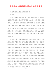 指导组在专题组织生活会上的指导讲话