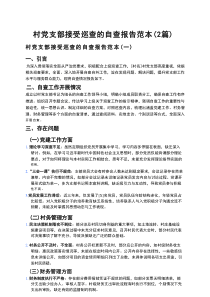 村党支部接受巡查的自查报告范本（2篇）