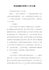 劳务派遣专项审计工作方案