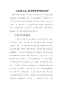 支部委员会班子组织生活会对照检查发言材料