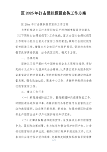 区2025年打击侵权假冒宣传工作方案