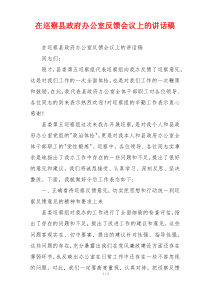 在巡察县政府办公室反馈会议上的讲话稿