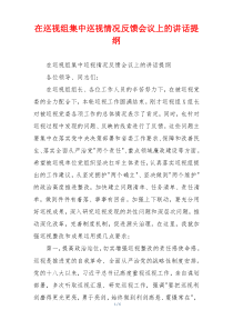 在巡视组集中巡视情况反馈会议上的讲话提纲
