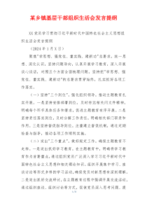 某乡镇基层干部组织生活会发言提纲
