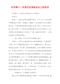 在市第十一次党代会预备会议上的讲话