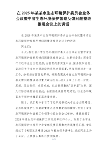 在2025年某某市生态环境保护委员会全体会议暨中省生态环境保护督察反馈问题整改推进会议上的讲话