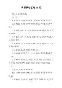调研报告汇集22篇