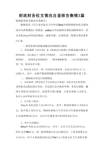 财政财务收支情况自查报告集锦3篇