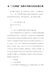 县“三社联建”助推乡村振兴具体实施方案