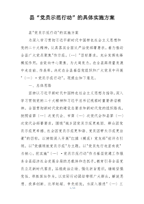 县“党员示范行动”的具体实施方案