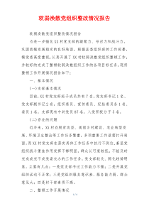 软弱涣散党组织整改情况报告