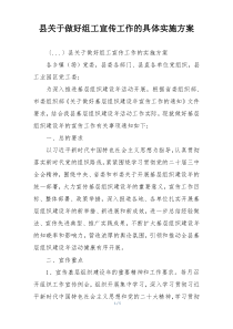 县关于做好组工宣传工作的具体实施方案