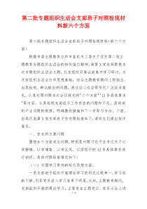 第二批专题组织生活会支部班子对照检视材料新六个方面