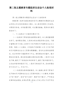 第二批主题教育专题组织生活会个人检视材料
