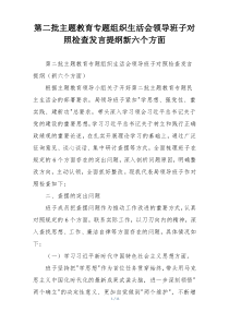 第二批主题教育专题组织生活会领导班子对照检查发言提纲新六个方面