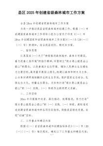 县区2025年创建省级森林城市工作方案