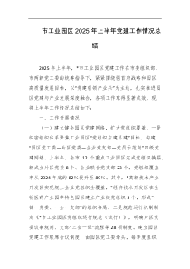 市工业园区2025年上半年党建工作情况总结