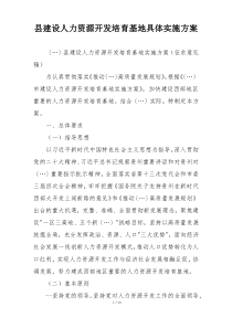县建设人力资源开发培育基地具体实施方案