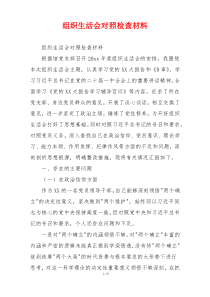 组织生活会对照检查材料