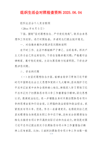 组织生活会对照检查资料2025.06.04