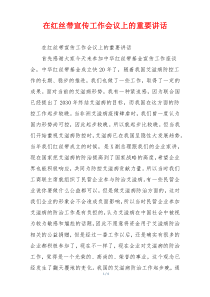 在红丝带宣传工作会议上的重要讲话