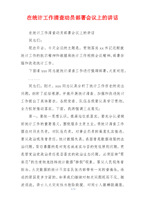 在统计工作清查动员部署会议上的讲话
