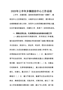2025年上半年乡镇综治中心工作总结