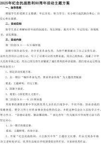 2025年纪念抗战胜利80周年活动方案