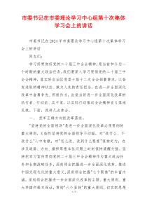 市委书记在市委理论学习中心组第十次集体学习会上的讲话