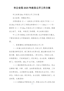 市公安局2025年政务公开工作方案