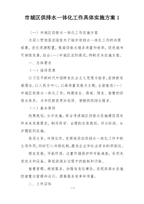 市城区供排水一体化工作具体实施方案1