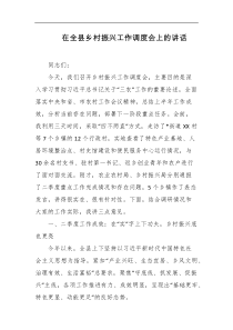 在全县乡村振兴工作调度会上的讲话