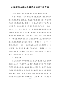 市镇街综合执法队规范化建设工作方案