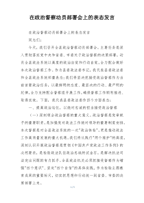 在政治督察动员部署会上的表态发言