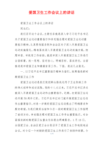 爱国卫生工作会议上的讲话