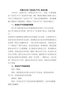 开展2025年《安全生产月》活动方案（6篇参考）