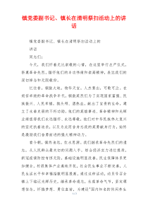 镇党委副书记、镇长在清明祭扫活动上的讲话