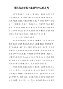 开展党支部基本建设年的工作方案
