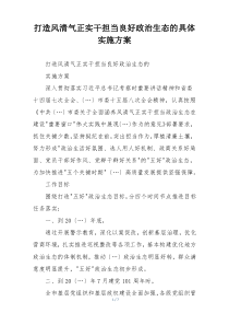 打造风清气正实干担当良好政治生态的具体实施方案