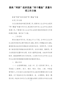提高“两新”组织党建“两个覆盖”质量专项工作方案