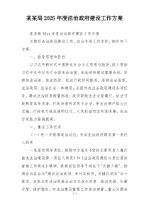 某某局2025年度法治政府建设工作方案
