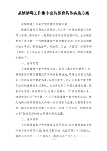 某镇禁毒工作集中宣传教育具体实施方案