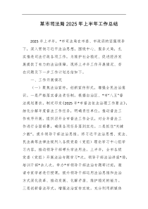 某市司法局2025年上半年工作总结